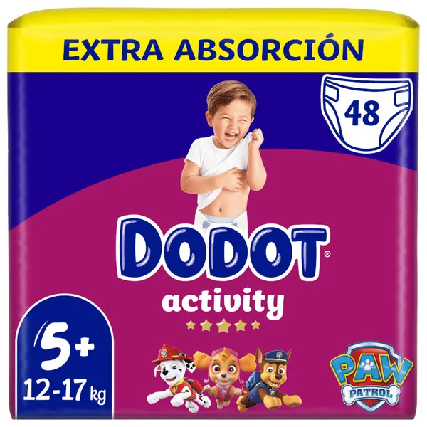 DODOT Pañales Activity Extra Jumbo Pack Talla 5+ 48 unidades