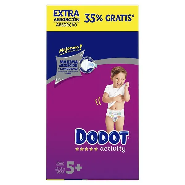 DODOT Pañales Activity Extra Box Talla 5+ (96 Unidades)