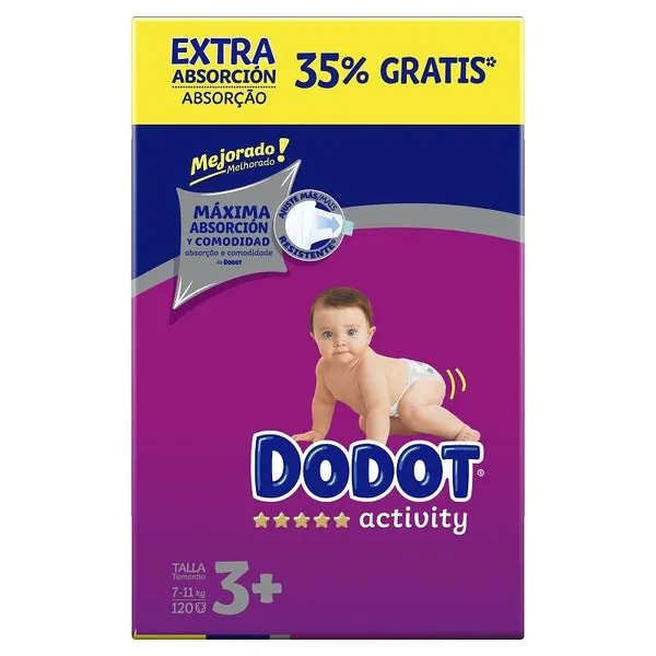 DODOT Pañales Activity Extra Box Talla 3 (120 Unidades)