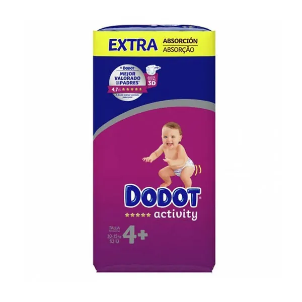 Dodot Activity Extra Jumbo Pack Talla 4+ (52 uds)