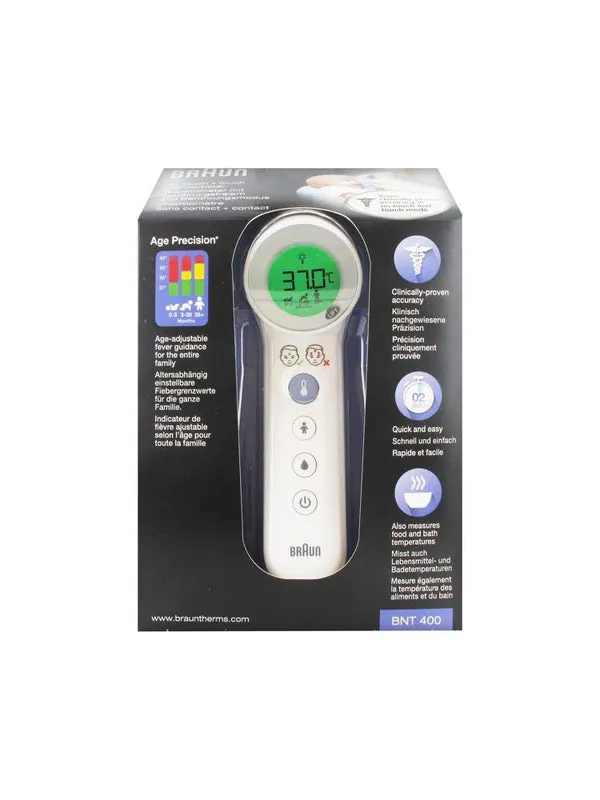 BRAUN Termómetro Sin Contacto + Contacto BNT 400