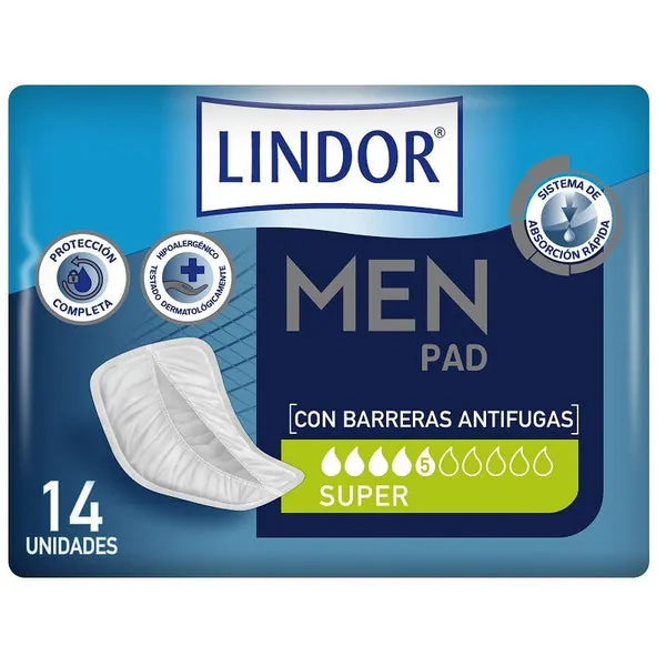 LINDOR Men Pad Súper 5 Gotas 14 unidades