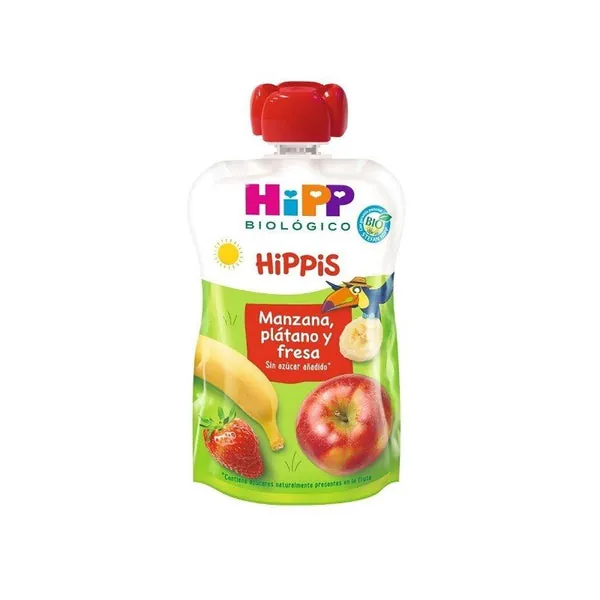 Hipp Biológico Bolsita Hippis Manzana, Plátano y Fresa 100gr