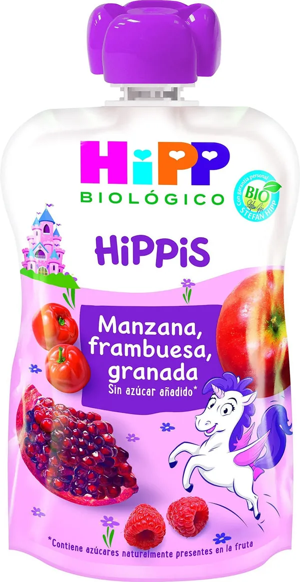 Hipp Pouches Unicornio Manzana,Frambuesa,Granada Bio 100 g