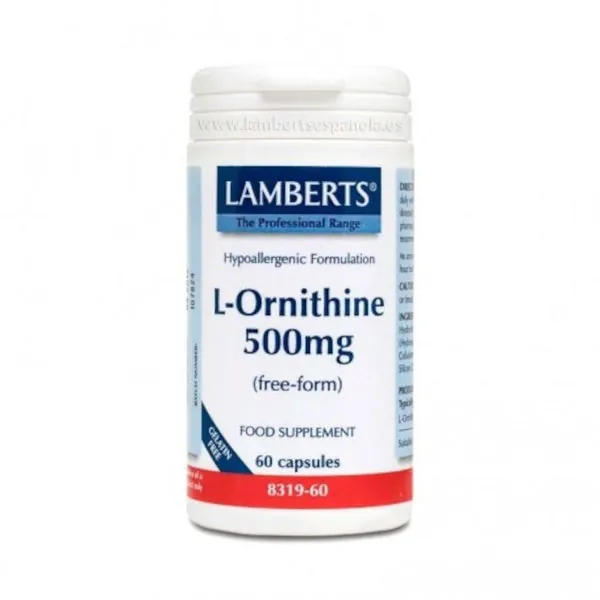 Lamberts L-Ornitina HCL 500 mg 60 Cápsulas