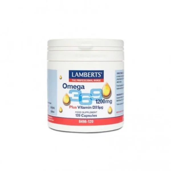 Lamberts Omega 3-6-9 con Vitamina D3 120 Cápsulas