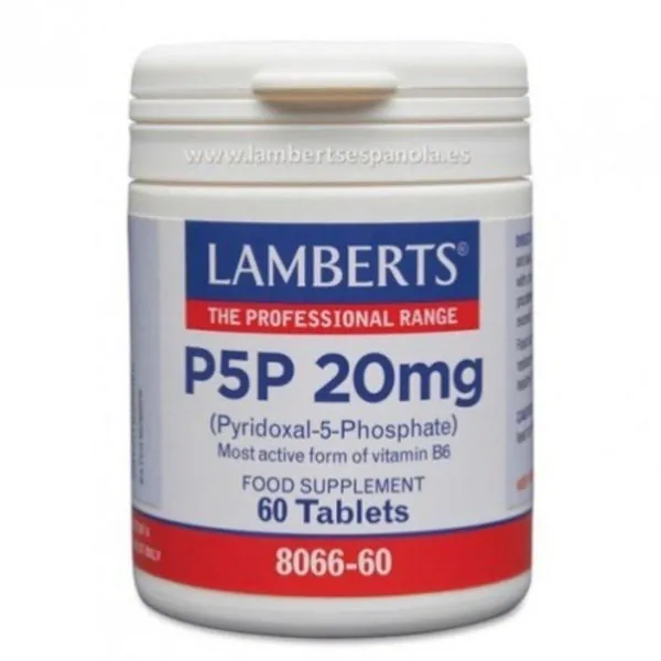 Lamberts P5P 20 mg Piridoxal-5-Fosfato 60 Comprimidos
