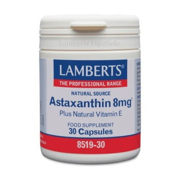 Lamberts Astaxantina 8 mg con Vitamina E 30 Cápsulas