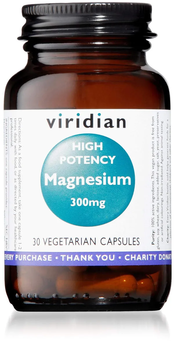 Viridian Magnesio de Alta Potencia 300 Mg 30 Vcaps