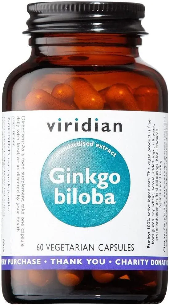 Viridian Ginkgo Biloba Ext. Estandarizado de Hoja 60 Vcaps