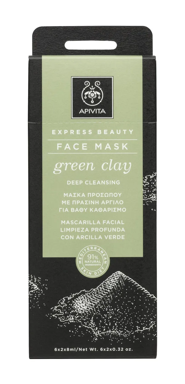 Apivita Mascarilla Facial Limpieza Profunda Green Clay 2x8ML