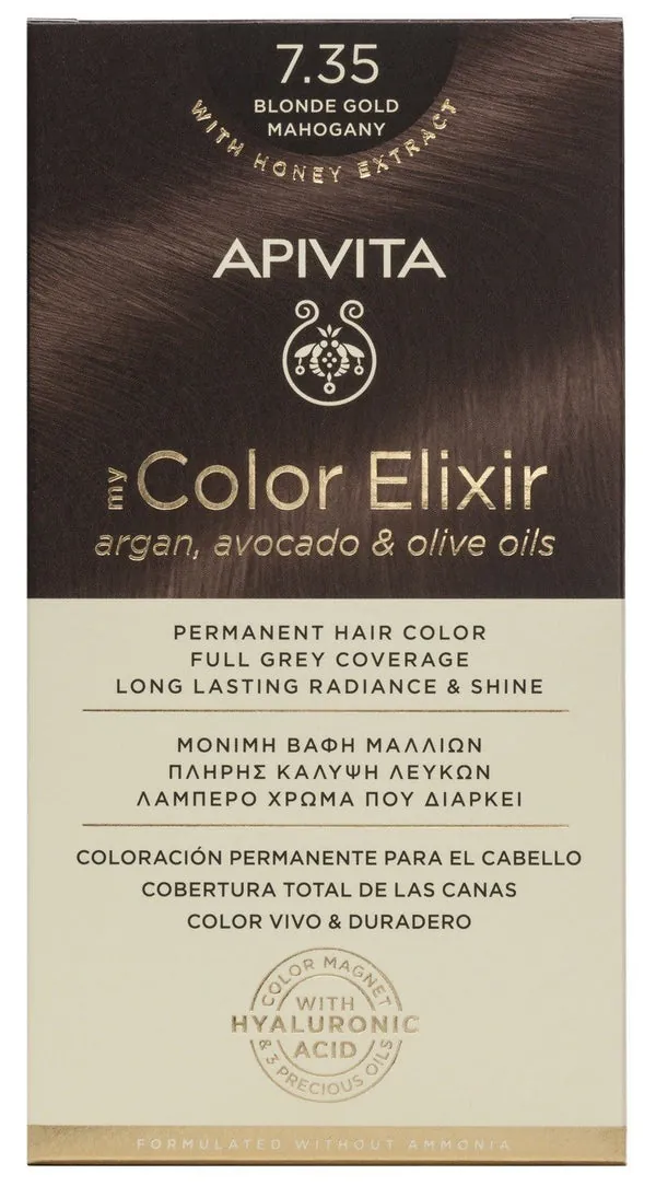 APIVITA Tinte 7.35 Rubio Dorado Caoba My Color Elixir
