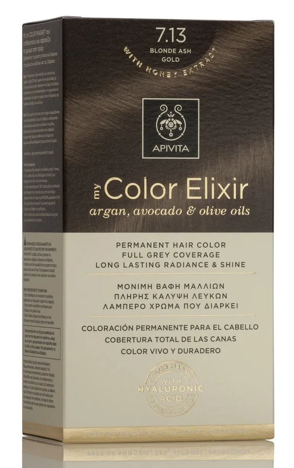 APIVITA Tinte 7.13 Rubio Ceniza Dorado My Color Elixir