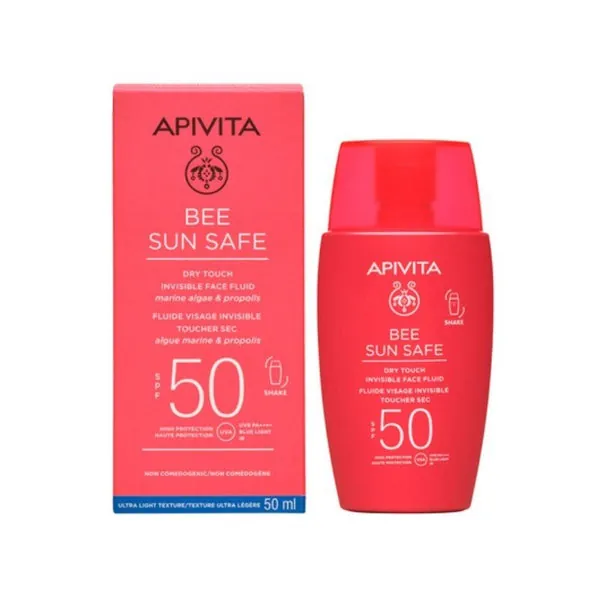 APIVITA Bee Sun Safe Fluido Facial Invisible Toque Seco SPF50 (50ml)