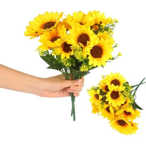 ramo de 2 ramos de girasoles artificiales
