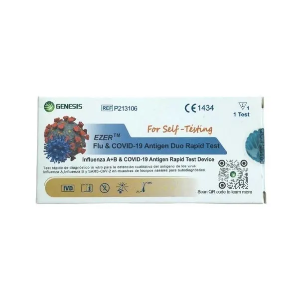 TEST ANTÍGENOS Covid-19 y Gripe A/B Test Nasal Ezer 1 ud - GENESIS