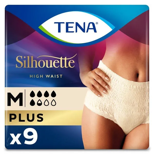 TENA Silhouette Plus Crema Cintura Alta Mediano 9uds