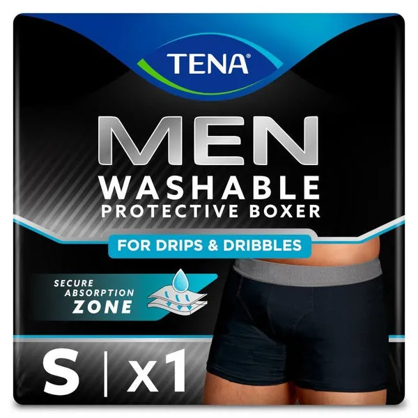 TENA Men Boxer Lavable Boxer Negro S 1 unidad