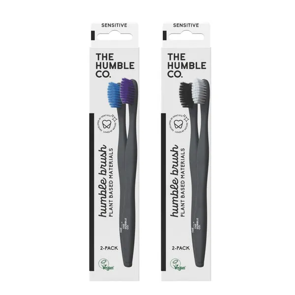 The Humble Co Cepillo Dientes Base Plantas Azul Morado 2 Unidades