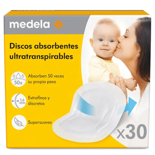 MEDELA Discos Absorbentes Desechables Ultratranspirables 30 Uds
