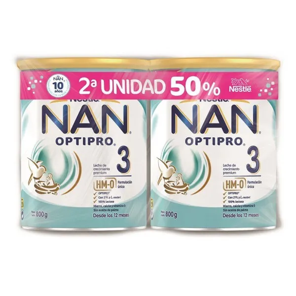 NAN 3 OPTIPRO Leche de Crecimiento DUPLO 2x800g
