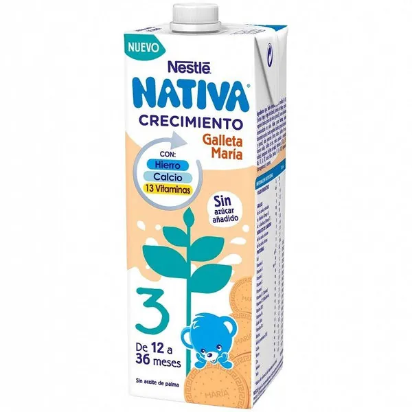 NATIVA 3 Crecimiento Galleta María 1L Nestlé