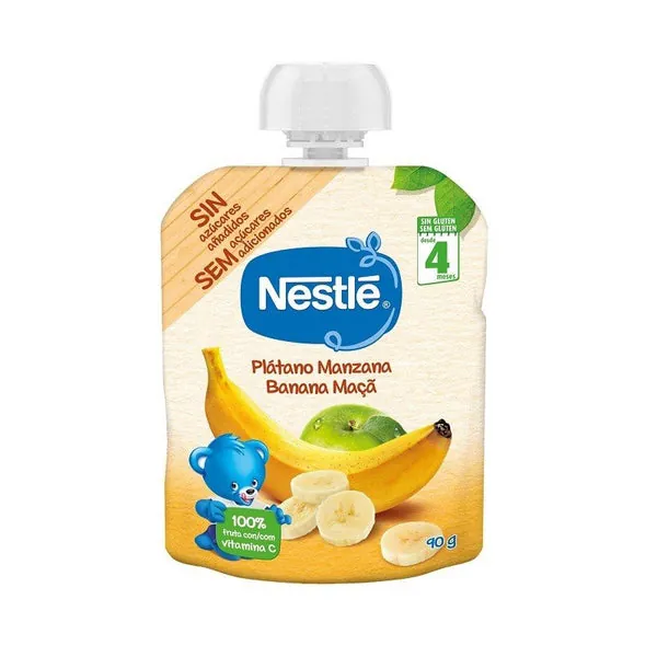 NESTLÉ Bolsita de Plátano y Manzana +4m 90g