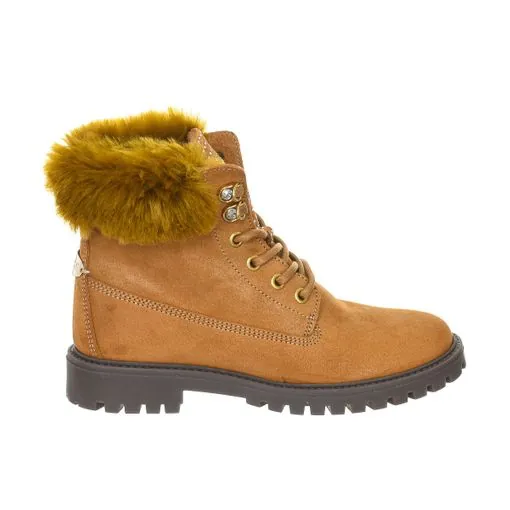 botines planos efecto terciopelo de punta redonda fltmr4sue10 mujer guess