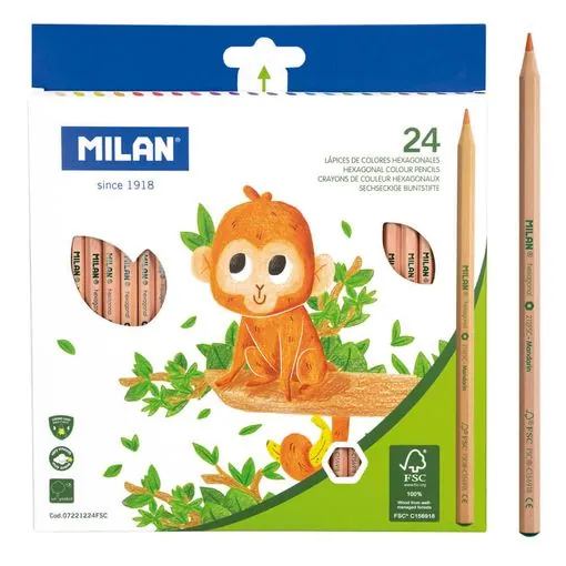lapices de colores hexagonales milan 24 unidades