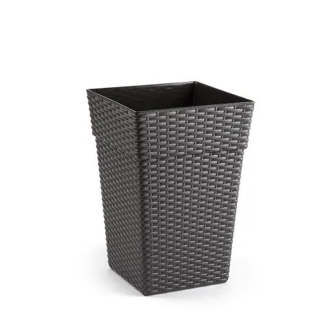 maceta rattan alta 20 cm gris oscuro