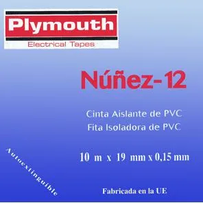 cinta aislante pvc 5109 33mx19mm blanco nunez 51090700