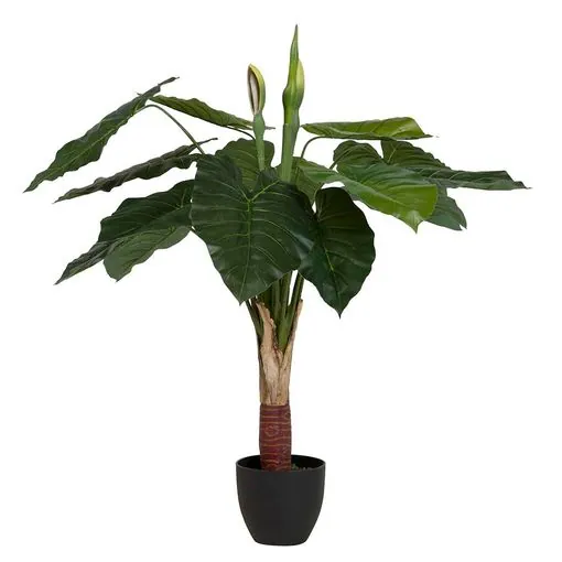 planta artificial taro con maceta 95x95x120 cm