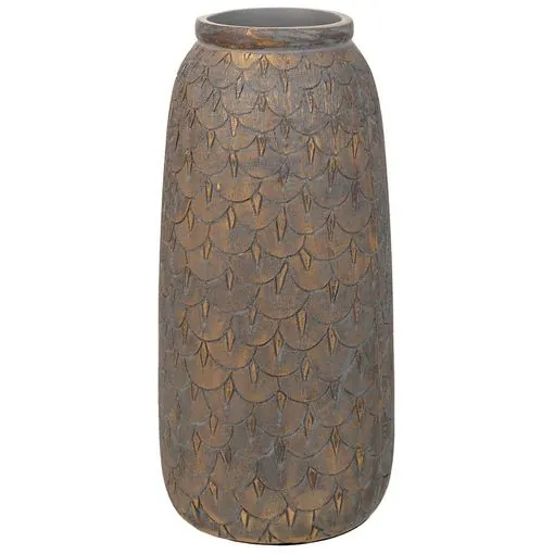 jarron de poliresina marron 15x15x31