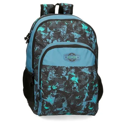 mochila escolar roll road soccer dos compartimentos