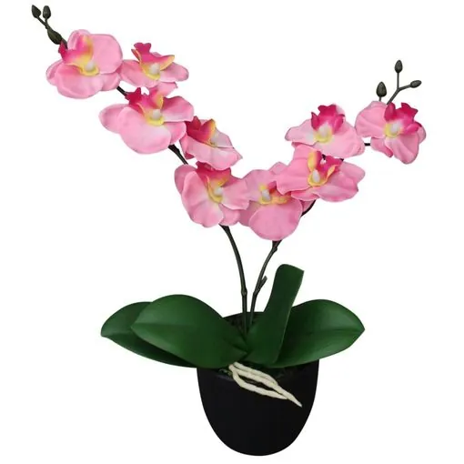 planta artificial orquidea con macetero 30 cm rosa vidaxl