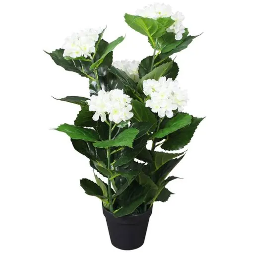 planta artificial hortensia con macetero 60 cm blanca vidaxl